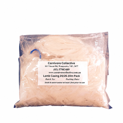 Lamb Sausage Casings 24/26mm - 20m Pack | Carnivore Collective