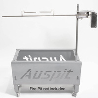 Auspit Compact Portable Camping Spit Rotisserie Package - Silver