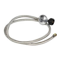 1500mm Stainless Steel Braided Gas Hose with Regulator | Flaming Coals 