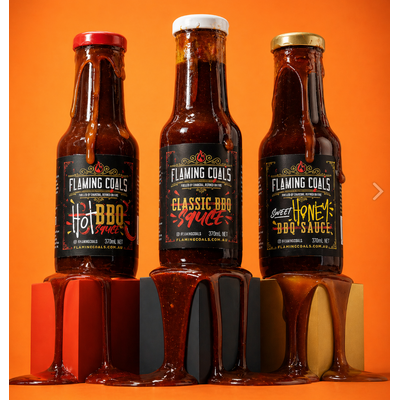 Flaming Coals BBQ Sauce 3 Pack Combo - Giftbox Set