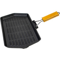 Preseasoned Cast Iron Frypan with Folding Handle 210mm x 350mm | Supex