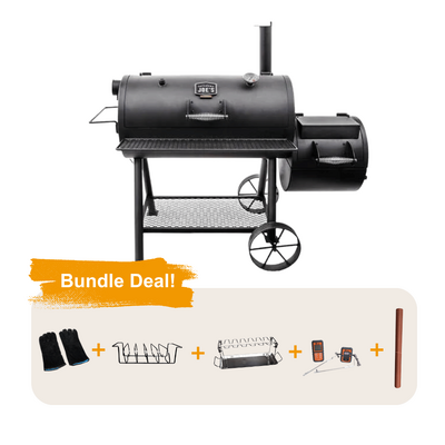 Highland Reverse Flow Offset Smoker | Oklahoma Joe's Smoker Bundle