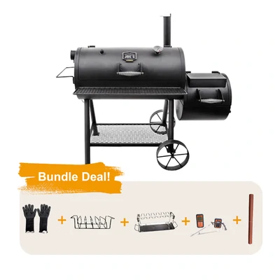 Highland Reverse Flow Offset Smoker | Oklahoma Joe's Smoker Bundle