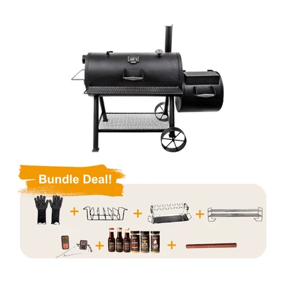 Longhorn Reverse Flow Offset Smoker | Oklahoma Joe's Bundle