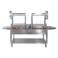 Deluxe Double Parrilla BBQ Grill with Firebricks 1565 x 500