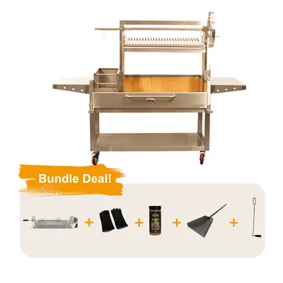 Stainless Steel Parrilla Argentina Grill With Brasero Bundle