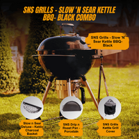SNS Grills - Slow 'N Sear Kettle BBQ- Black Combo