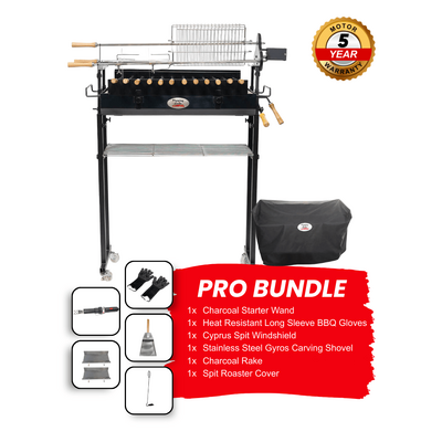 Deluxe Foukou Cyprus Grill Spit - 3mm Thick - Pro Bundle 