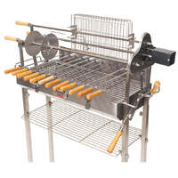 Deluxe Cyprus Grill Spit - Stainless Steel - Flaming Coals