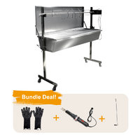 Flaming Coals Stainless Steel Warrior Spit Roaster - 60kg Capacity Bundle