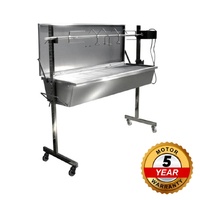 Stainless Steel Warrior Spit Roaster - 60kg Capacity | Flaming Coals