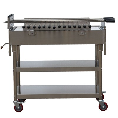 Cyprus Spit Roaster – 3 Skewer Stainless Steel with Firebricks