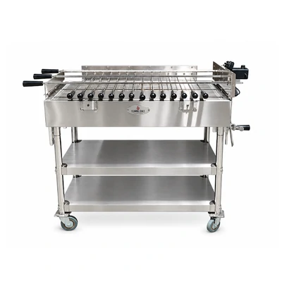 Cyprus Spit Roaster – 3 Skewer Stainless Steel with Firebricks
