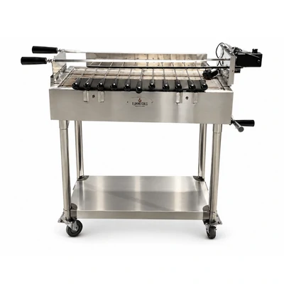 Cypriot Souvla BBQ – 2 Skewer Stainless Steel Spit Rotisserie