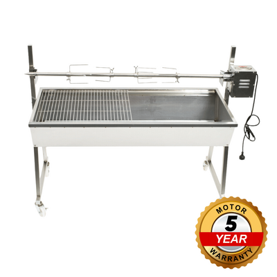 The Minion 1200 Stainless Steel Spit Rotisserie | Flaming Coals