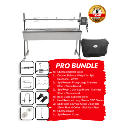The Master 1200 Stainless Steel Spit Roaster Pro Bundle