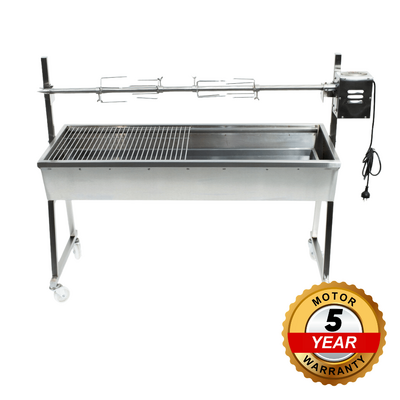 The Master 1200 Stainless Steel Spit Roaster with 30kg Motor | Flaming Coals