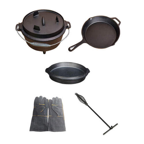 5 Piece Camping Cookware Combo Set by Flaming Coals