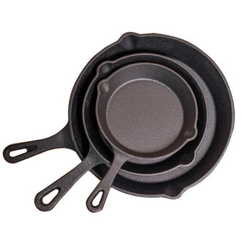 3 Piece Cast Iron Pan Set by Flaming Coals