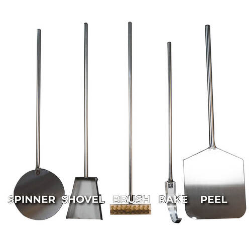 Stainless Steel Pizza Oven Tool Kit - Flaming Coals