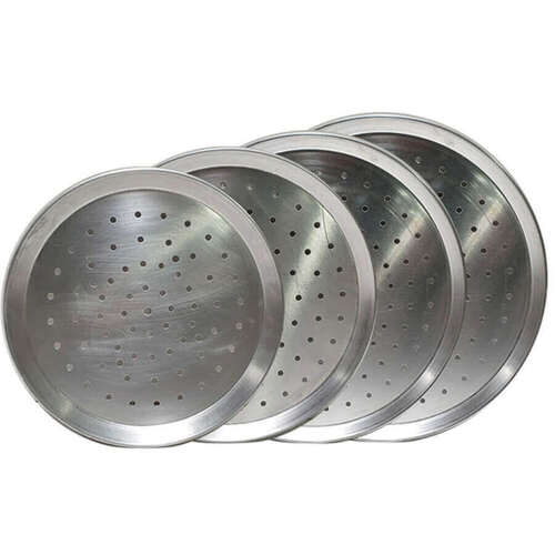 Flaming Coals Perforated Aluminium Pizza Trays 225mm - 330mm diameter