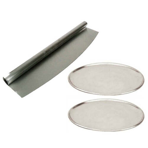 250mm Pizza Pans & Large Pizza Cutter Combo | Outdoor Magic
