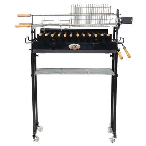 Deluxe Foukou Cyprus Grill Spit - 3mm Thick - Flaming Coals