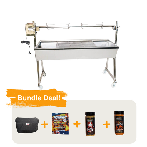 The Minion 1200 Stainless Steel Spit Rotisserie - Bundle