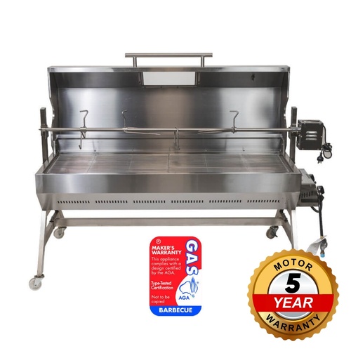 DUAL FUEL Charcoal and Gas Spit Roaster 1500mm | Flaming Coals