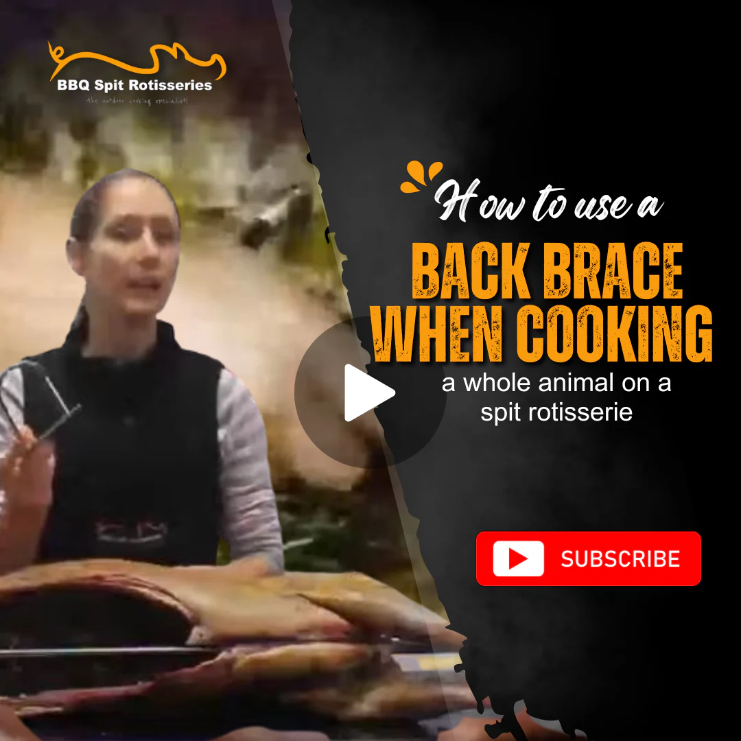 How to use a back brace when cooking a whole animal on a spit rotisserie image
