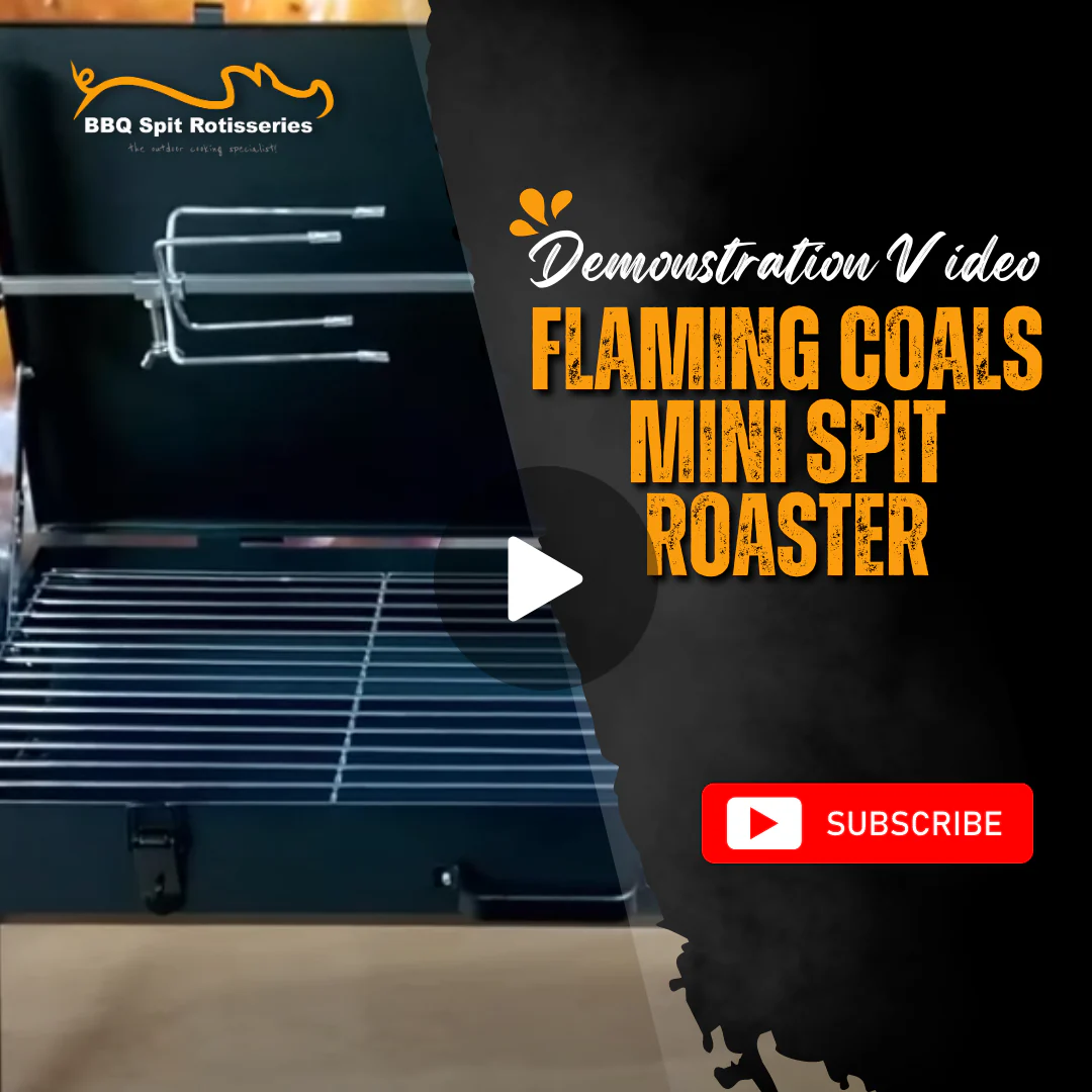 Flaming Coals Mini Spit Roaster Product Demonstration Video image