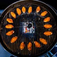 How to cook Super Simple Sweet & Spicy Chicken wings in a Kettle BBQ with a Kettle Kone image