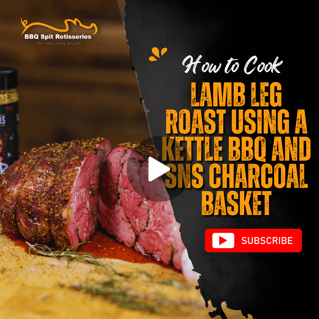 How to cook a lamb leg roast using a Kettle BBQ and SnS charcoal basket image