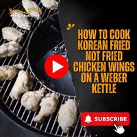 How to cook Korean Fried not Fried Chicken Wings on a Weber Kettle image