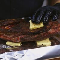 How to smoke Lamb Shoulder on the Flaming Coals Offset Smoker image