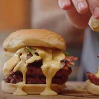 Burgers with Smoked Beer Cheese and Bacon! image