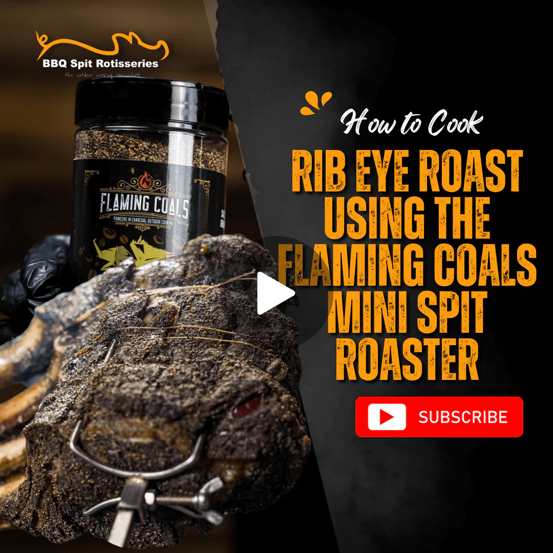How to Cook a Rib Eye Roast Using the Flaming Coals Mini Spit Roaster image