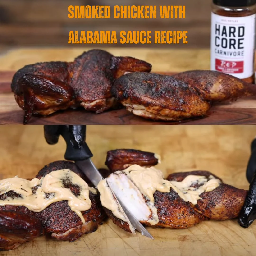 Smoked Chicken with Alabama Sauce Recipe image
