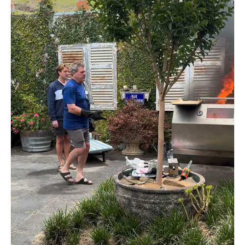 Brian Taylor vs the Flaming Coals Spit image