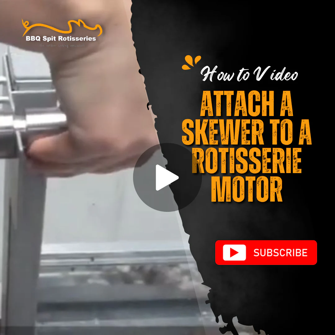 How to attach a skewer to a rotisserie motor image