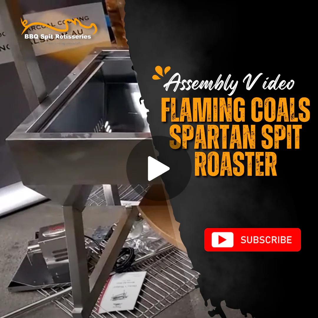 Flaming Coals Spartan Spit Roaster Assembly Video image