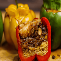 How to cook Beef chili stuffed capsicums using a Flaming Coals Offset Smoker image