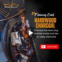 Flaming Coals Hardwood charcoal: Charcoal that lasts long, minimal smoke and has no nasty chemicals image