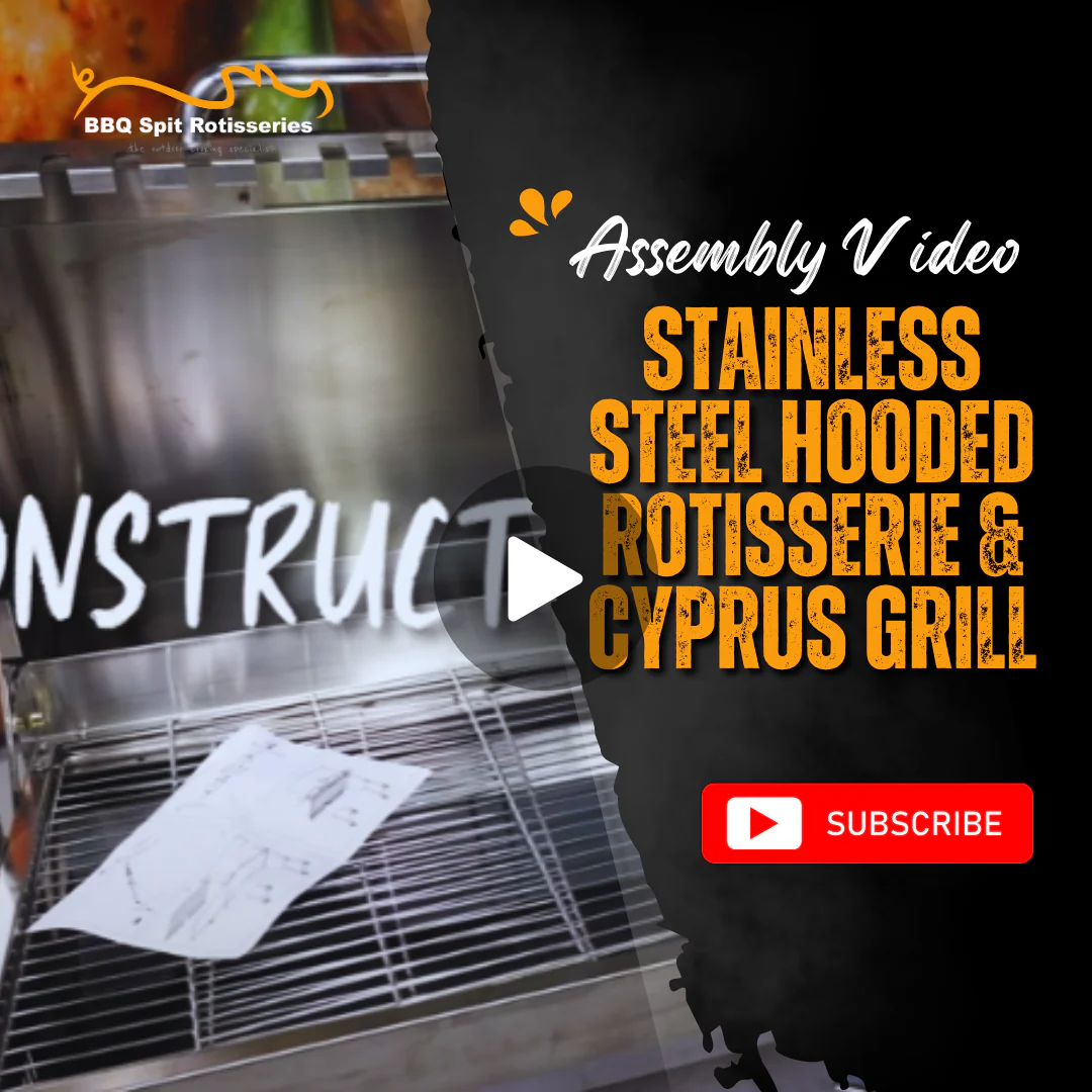 Stainless Steel Hooded Rotisserie & Cyprus Grill Assembly Video image